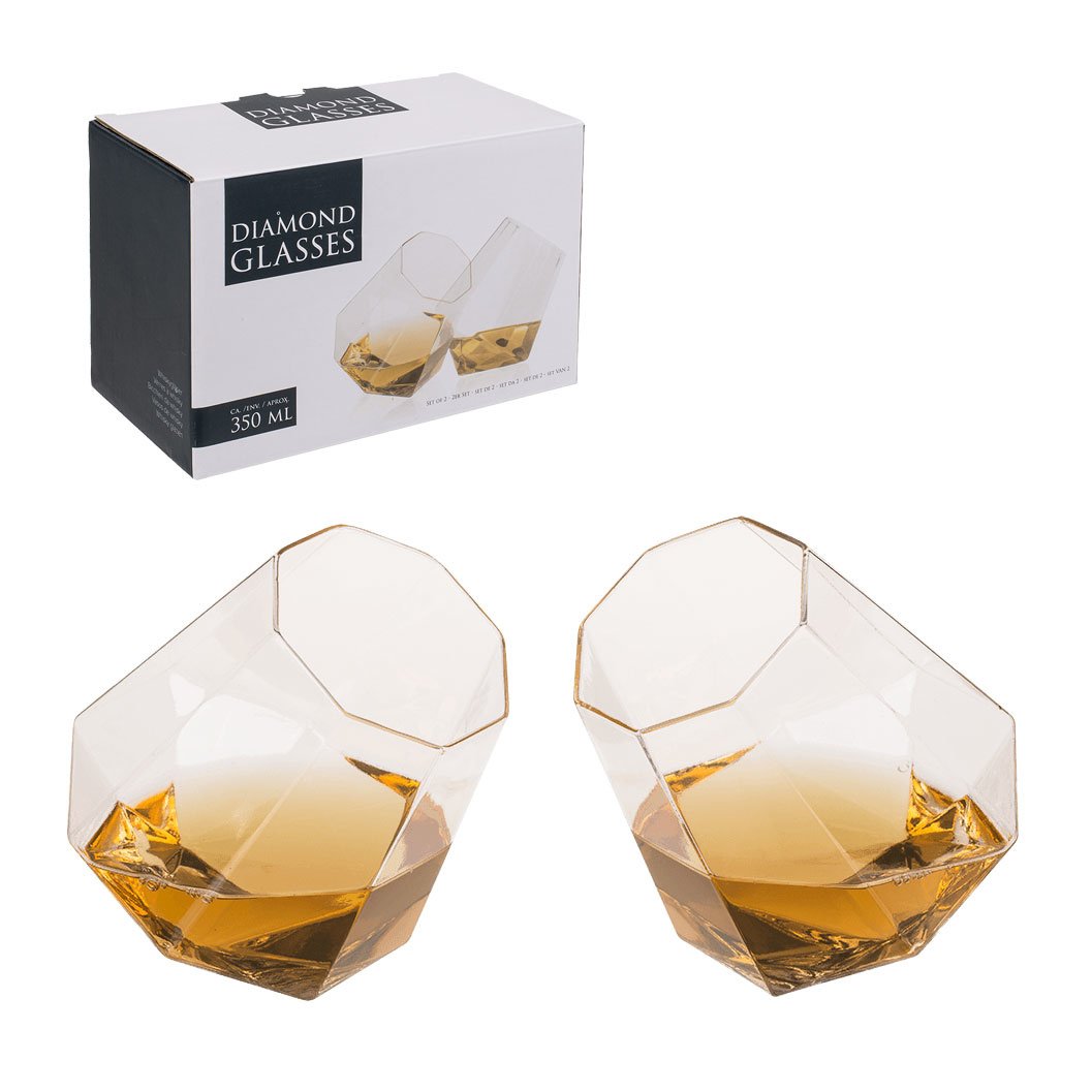 Diagnostiseren Noord lof Diamant Whisky Glazen Set - 2 stuks - 350ml | 10428734
