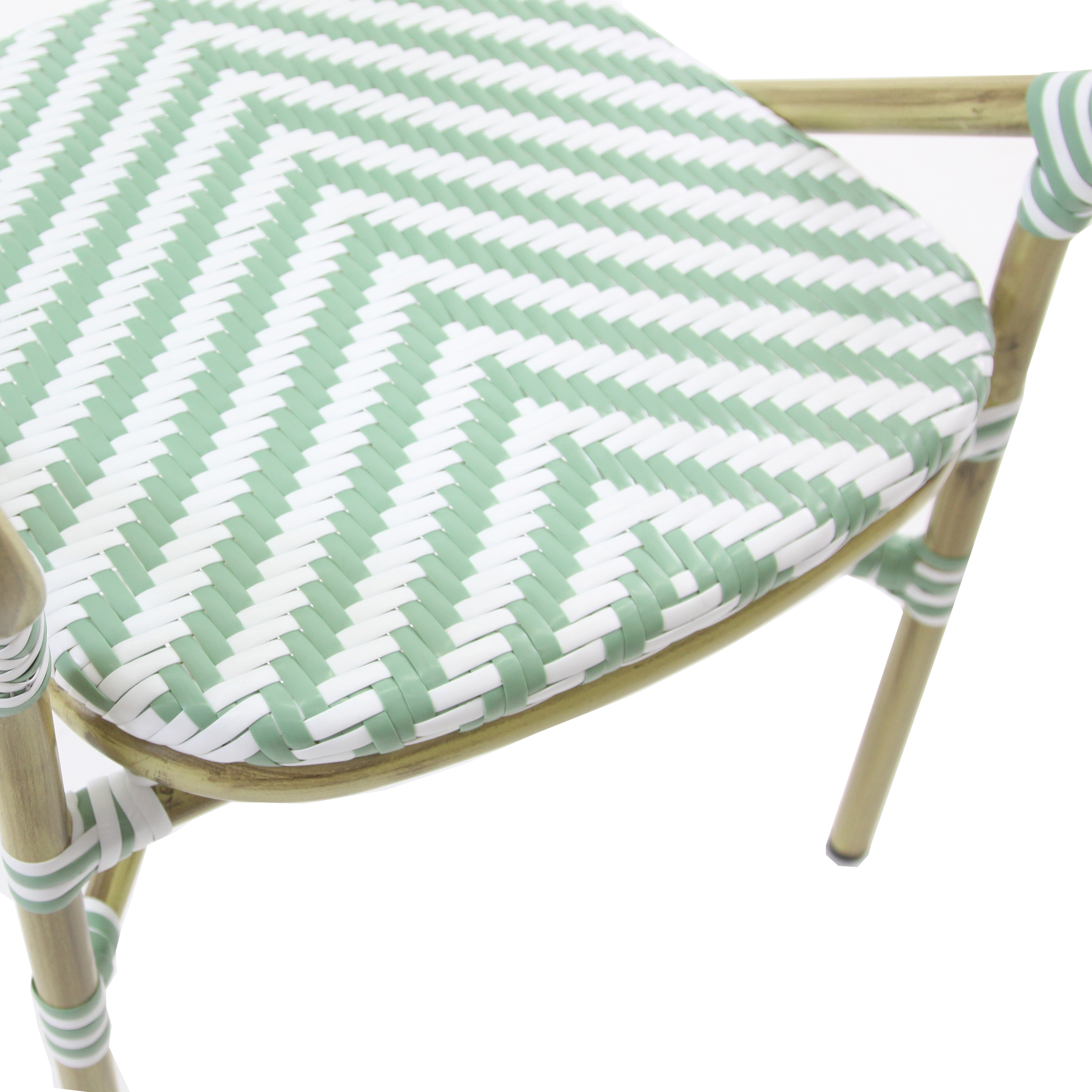 Tango Bistrostoel Rotan - Bamboo-Wit/Pastel Groen