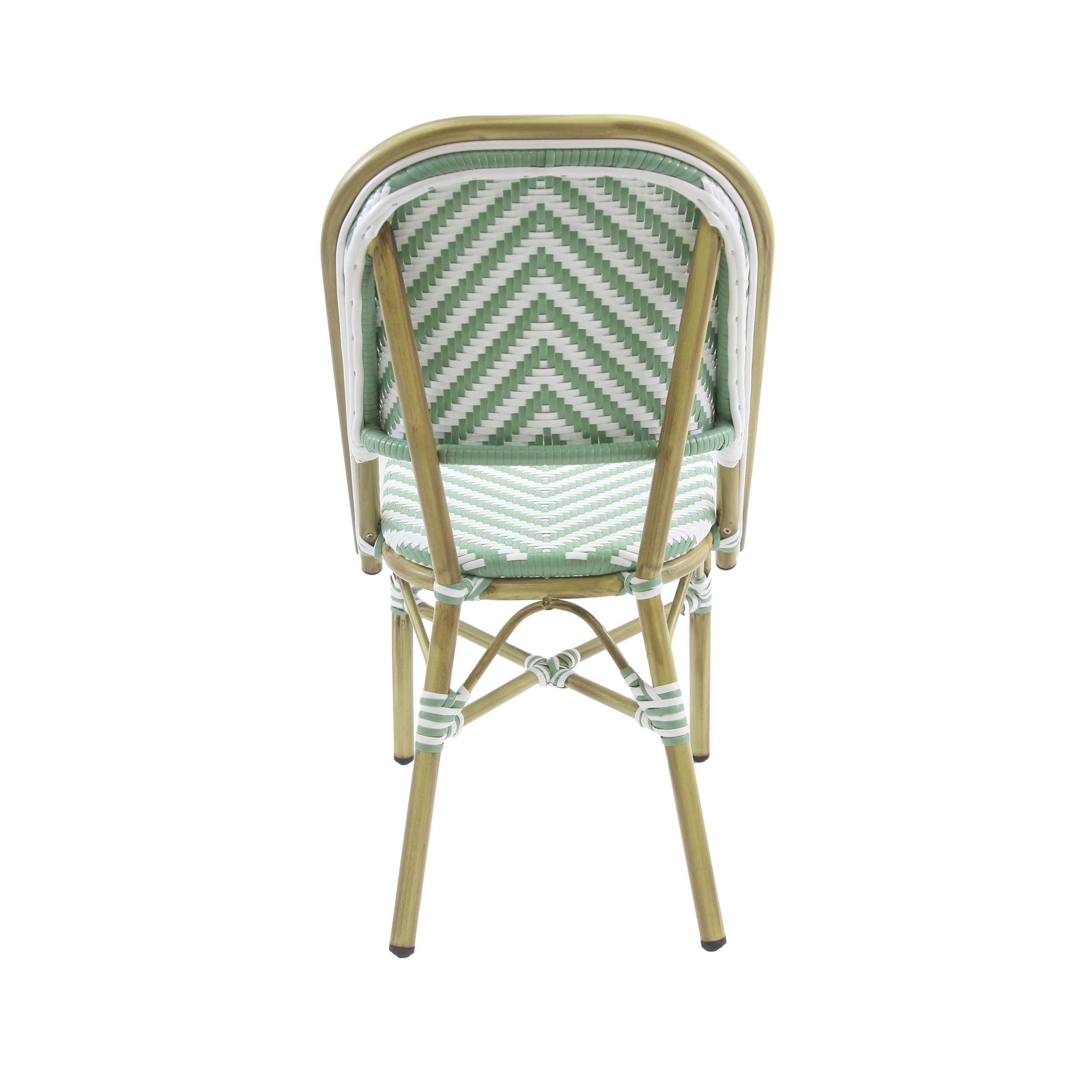 Paris Bistrostoel Rotan  - Bamboo-Wit/Pastel Groen